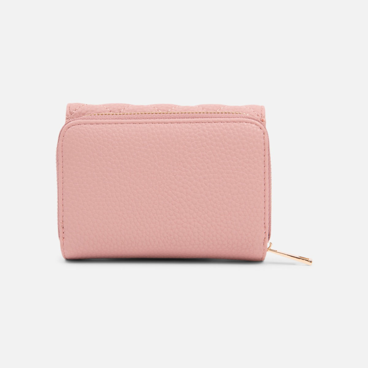 Light pink quilted wallet with gold details