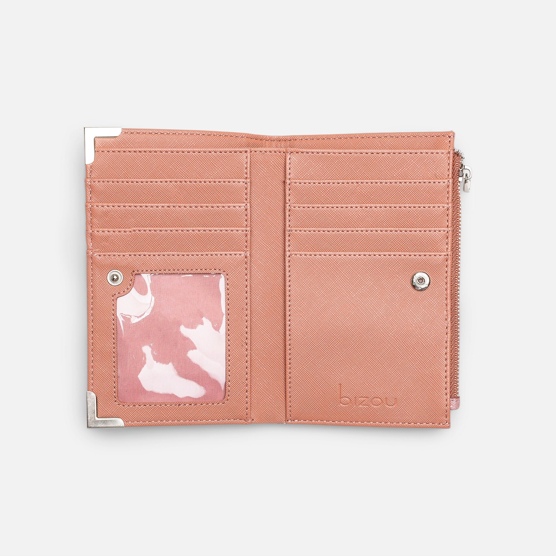 Pink wallet with white flowers 