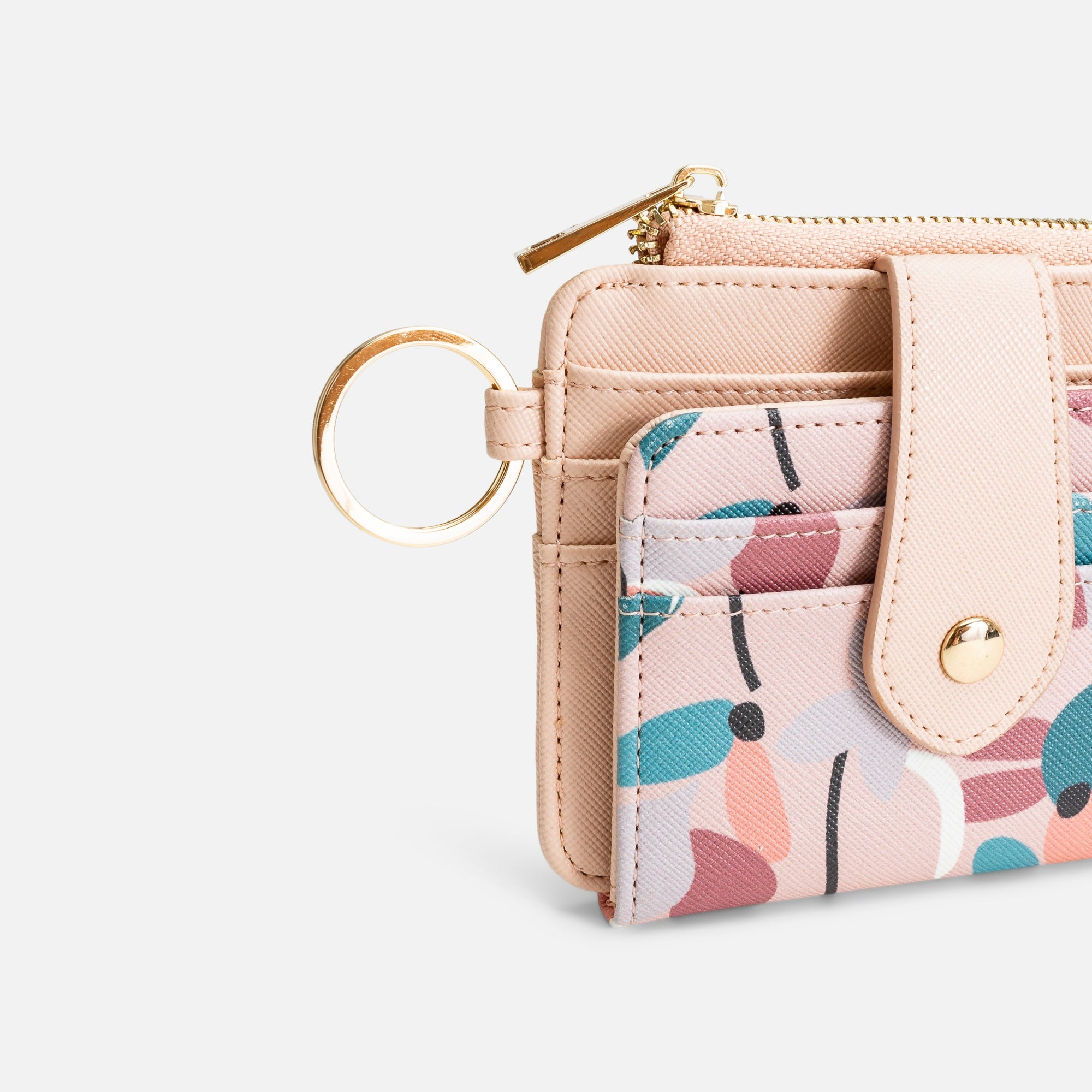 Small pink wallet with flowers 