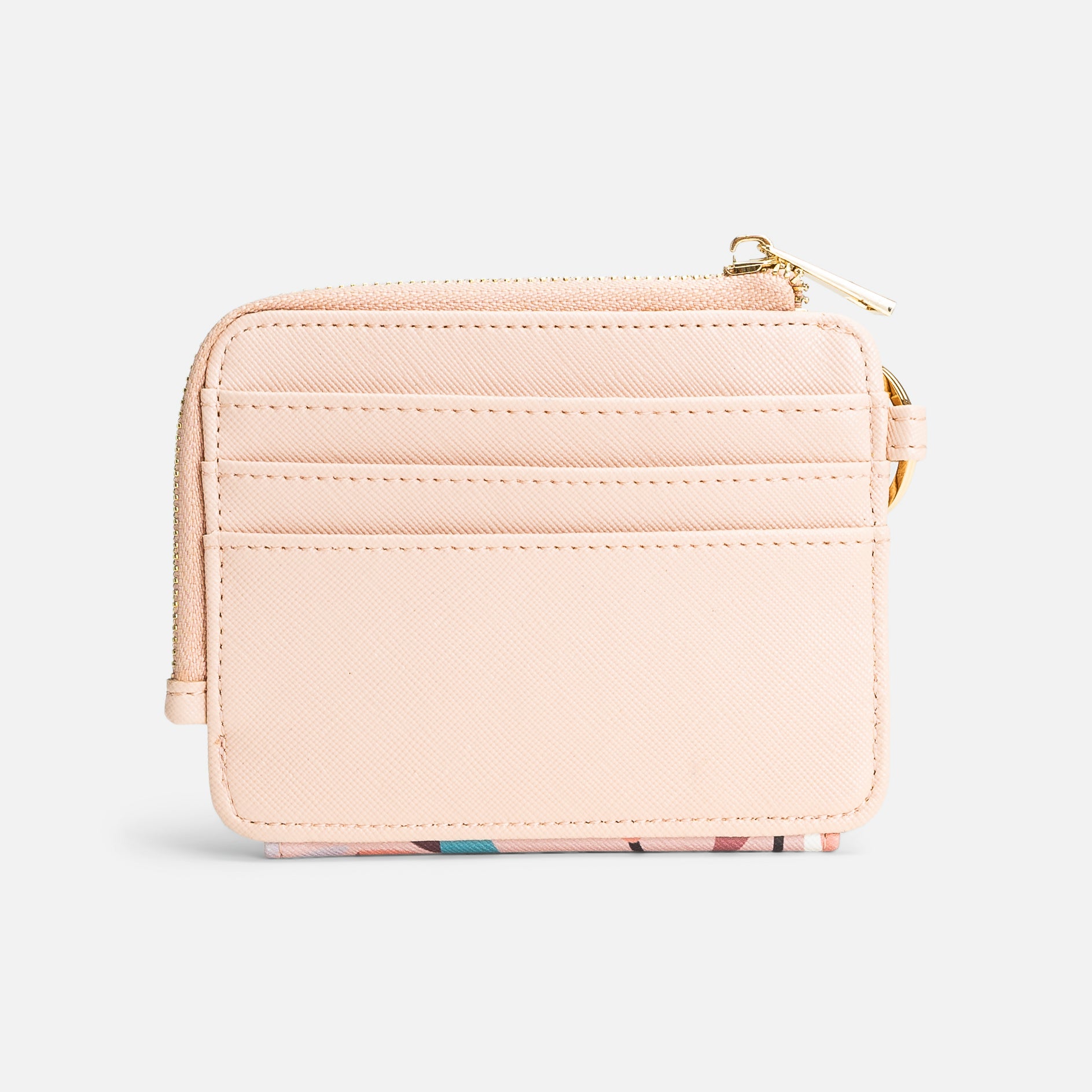 Small pink wallet with flowers 