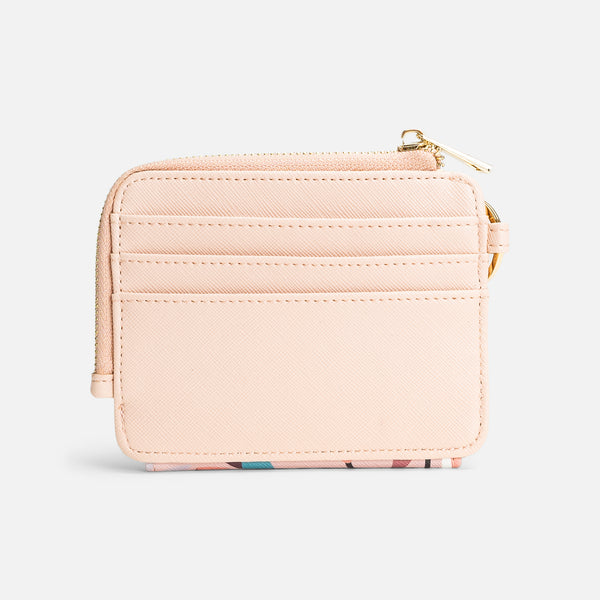 Load image into Gallery viewer, Small pink wallet with flowers 
