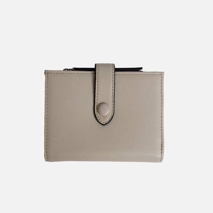 Beige card holder with flap