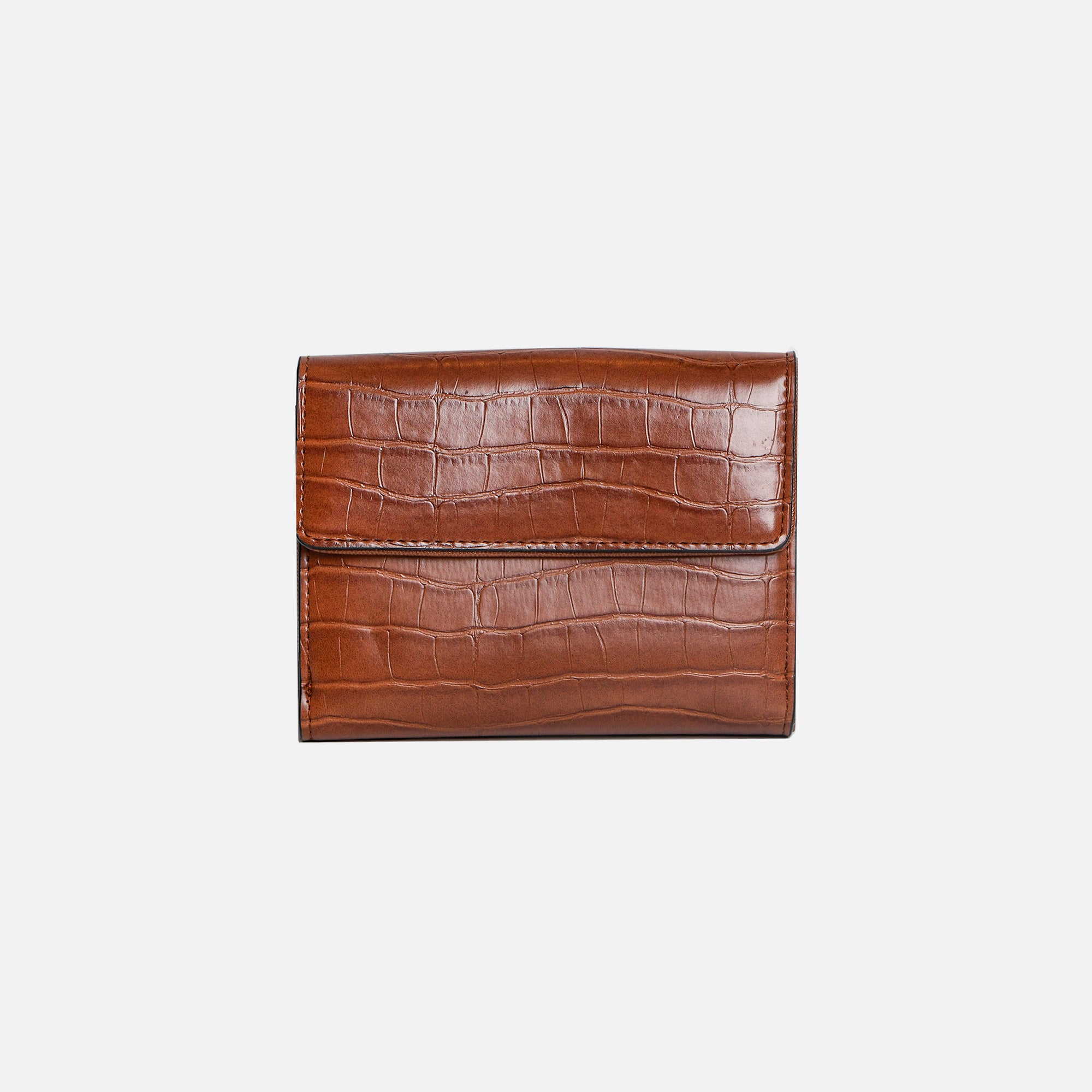 Petit portefeuille brun avec pochette amovible