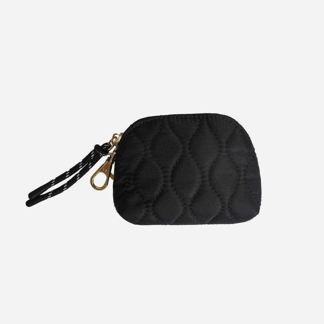 Black quilted coin wallet