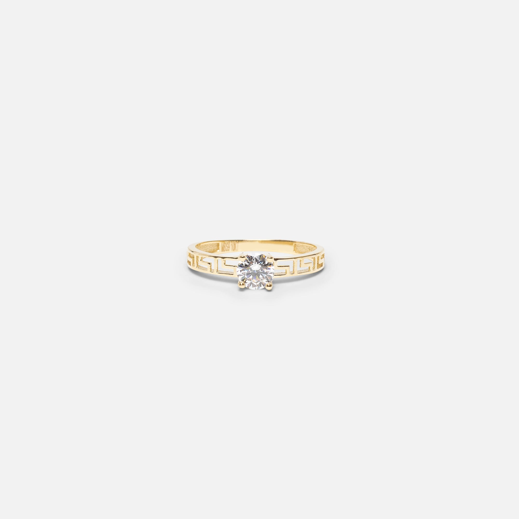 10k yellow gold versace with cubic zirconia ring