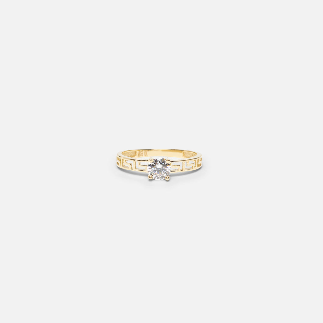 10k yellow gold versace with cubic zirconia ring