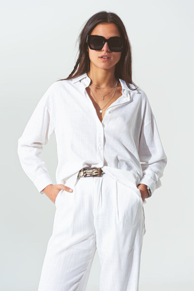 Load image into Gallery viewer, Cotton Loose Fit Shirt in White

