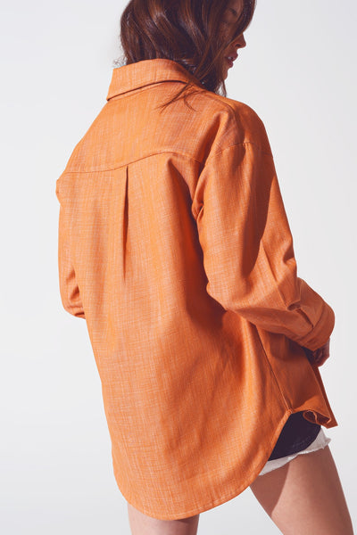 Load image into Gallery viewer, Long sleeve shacket in orange

