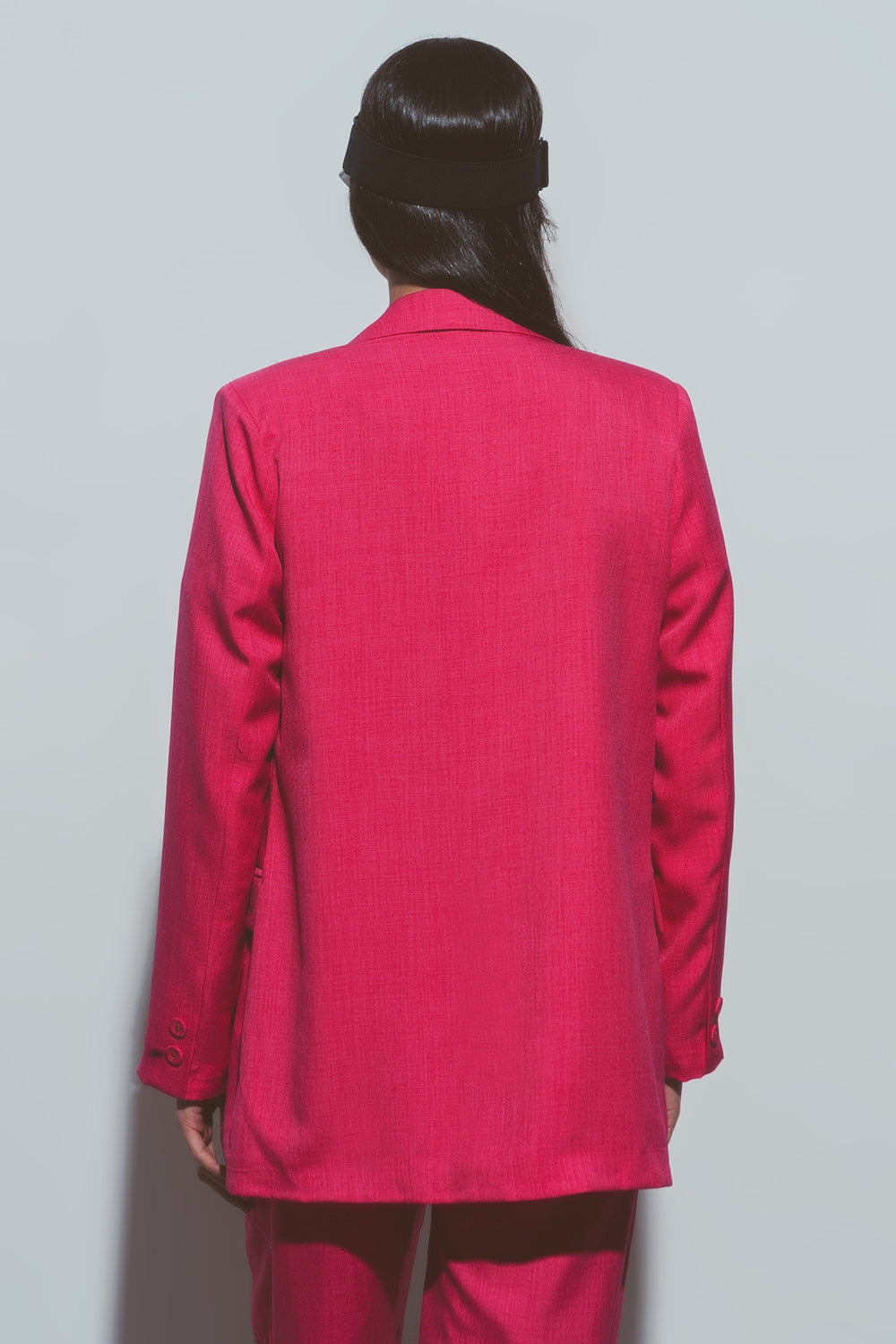 Textured Oversized Blazer in Pink